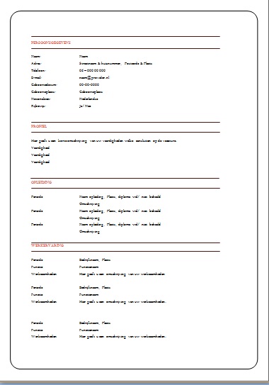 modele cv shqip à imprimer