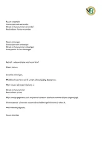 Voorbeeld adreswijziging, bekijk een voorbeeld brief en download deze als opzetje. 