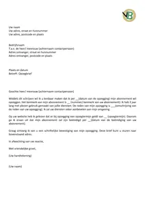 Voorbeeld Opzegbrief, bekijk de voorbeeld brief en download deze in Word. 