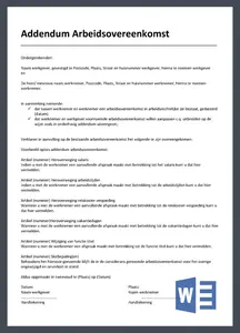 Addendum Arbeidsovereenkomst, bekijk een voorbeeld van een addendum en lees meer over de mogelijkheden. 