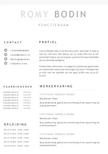 Gratis cv template 14 word | 100% gratis voorbeeld cv templates in Microsoft Word | Maak je CV in een handomdraai | eenvoudig en snel te bewerken