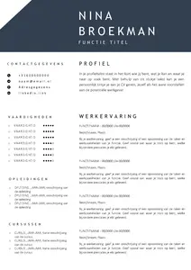 Gratis cv template 19 word | 100% gratis voorbeeld cv templates in Microsoft Word | Maak je CV in een handomdraai | eenvoudig en snel te bewerken