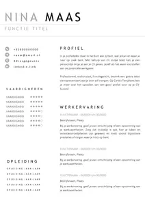 Gratis cv template 8 word | 100% gratis voorbeeld cv templates in Microsoft Word | Maak je CV in een handomdraai | eenvoudig en snel te bewerken