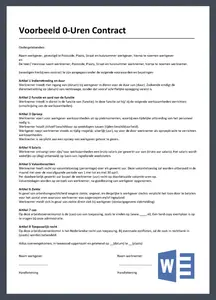 Voorbeeld 0 Urencontract , bekijk en download het voorbeeld van een oproepcontract