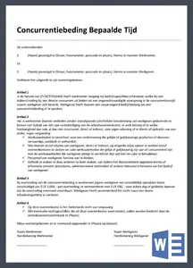 Voorbeeld Concurrentiebeding