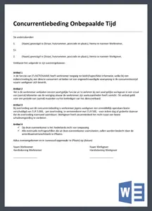 Concurrentiebeding onbepaalde tijd, voorbeelden