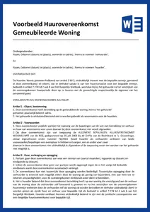 voorbeeld huurovereenkomst gemeubileerde woning en informatie over de gemeubileerde woning.