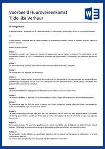 voorbeeld huurovereenkomst woonruimte, download een gratis voorbeeld van een huurovereenkomst van een gestoffeerde woonruimte