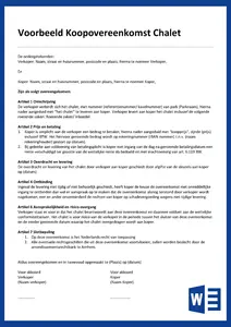 Voorbeeld Koopovereenkomst Chalet (Gratis) | Leg de Koop vast in een Verkoopovereenkomst om Onduidelijkheden te voorkomen