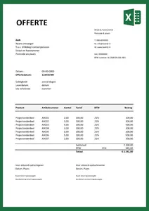 Voorbeeld Offerte, bekijk en download de verschillende voorbeelden. 