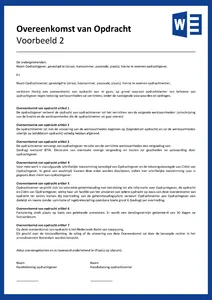Voorbeeld overeenkomst van opdracht