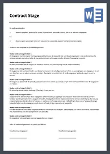 Model contract stage, overeenkomsten gratis en snel 