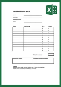 Download een voorbeeld declaratieformulier in Excel