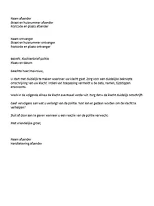 voorbeeld klachtenbrief politie