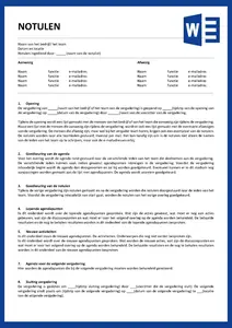 Voorbeeld Notulen, bekijk en download het voorbeeld.