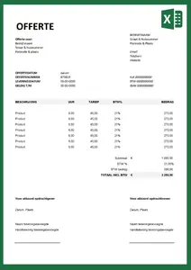 Voorbeeld Offerte Dienstverlening, bekijk en download het voorbeeld. 