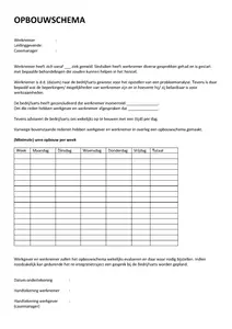 opbouwschema, bekijk en download een voorbeeld voor het re-integratietrajact. 