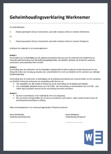 geheimhoudingsverklaring, voorbeeld van een verklaring met gratis download. 