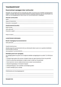 Huurcontract opzeggen in 2026? Gratis voorbeeldbrieven voor huurder en verhuurder, met uitleg over opzegtermijnen, wettelijke gronden en de zes-weken-regel.