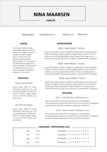 CV voorbeeld Word 4 | eenvoudige (Gratis) cv template | Maak in een handomdraai je cv in Word met onze gratis templates en start direct met solliciteren.