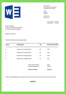 Download hier het factuur voorbeeld Word