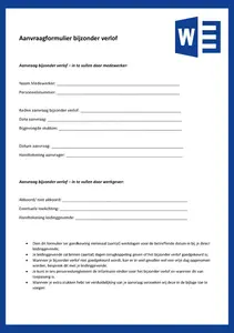 Formulier Bijzonder Verlof, bekijk en download het voorbeeld formulier. 