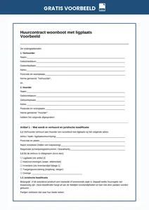 Huurcontract woonboot: gratis voorbeeld in Word. Voor roerende of onroerende woonboot, met ligplaatsvergunningen en dokbeurtregeling. Direct downloaden.