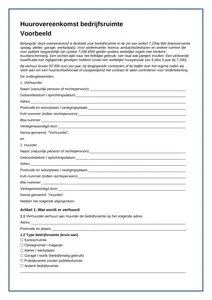 Huurovereenkomst bedrijfsruimte 2026 nodig? Gratis voorbeeldcontract voor kantoor, opslag of atelier (artikel 7:230a BW). Inclusief btw-regels en ROZ-verwijzing.
