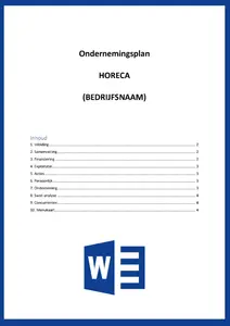 Gratis voorbeeld ondernemingsplan horeca in Word. Inclusief exploitatiebegroting, financiering en SWOT-analyse. Direct downloaden en invullen. Bijgewerkt 2026