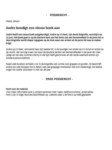 voorbeeld persbericht boekpresentatie