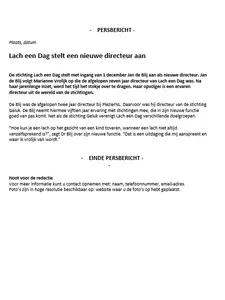 voorbeeld persbericht nieuwe directeur