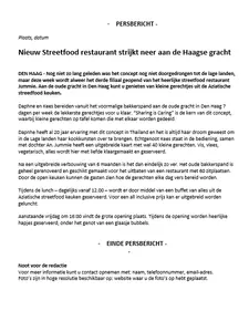 Voorbeeld persbericht opening, bekijk en download het voorbeeld van een persbericht