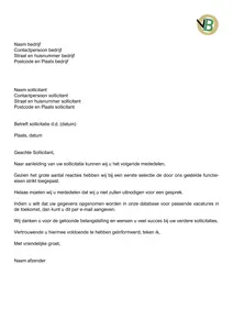 Voorbeeld afwijzing sollicitatie, bekijk en download een voorbeeld brief ter inspiratie. 