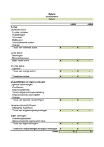 Een voorbeeld balans, bekijk een voorbeeld van een balans, gratis download. 