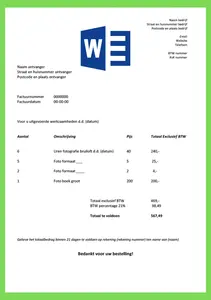 Voorbeeld Factuur Fotograaf, bekijk en download de factuur voorbeelden. 