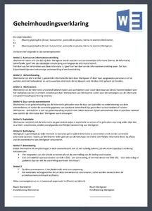 Voorbeeld geheimhoudingsverklaring, bekijk en download de voorbeelden