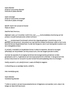 Voorbeeld Brief Klacht, bekijk en download een voorbeeld brief voor het indienen van een klacht.