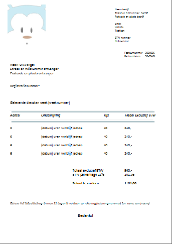 Factuur Voorbeeld