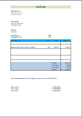 Factuur Voorbeeld