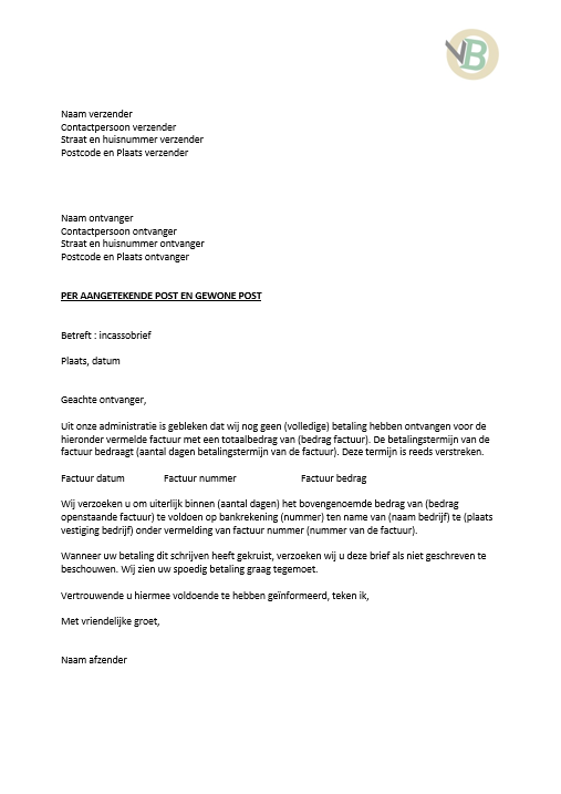 brief voorbeeld