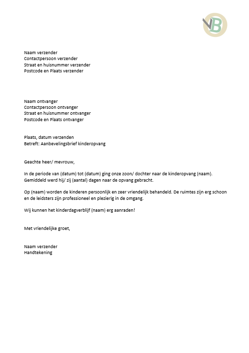 Aanbevelingsbrief