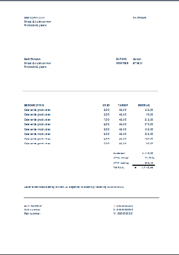 Factuur Voorbeeld