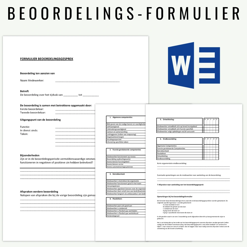 Voorbeeld Beoordelingsformulier, bekijk en download het voorbeeld formulier. 