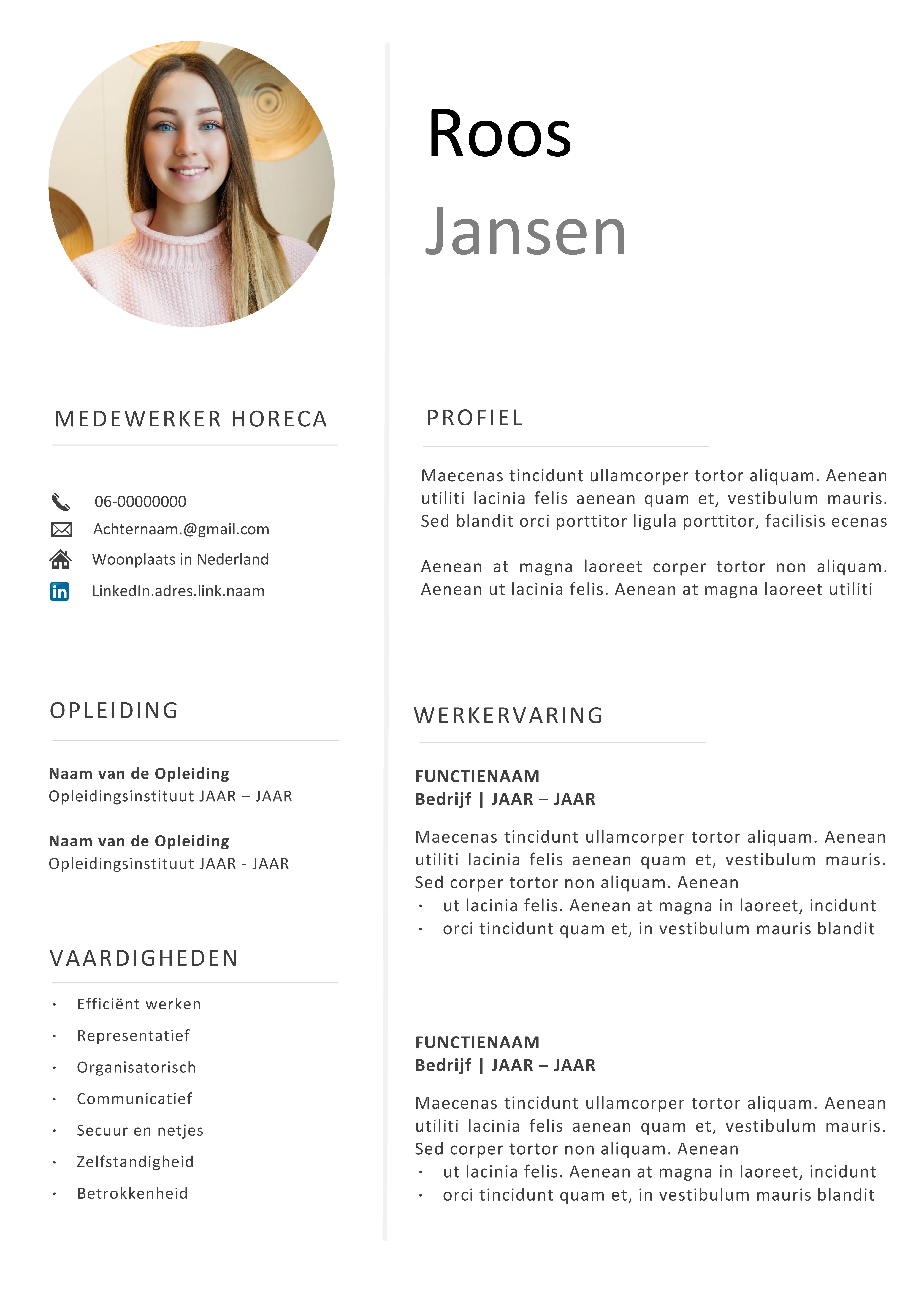 CV Maken - Efficient - - 100% Gratis