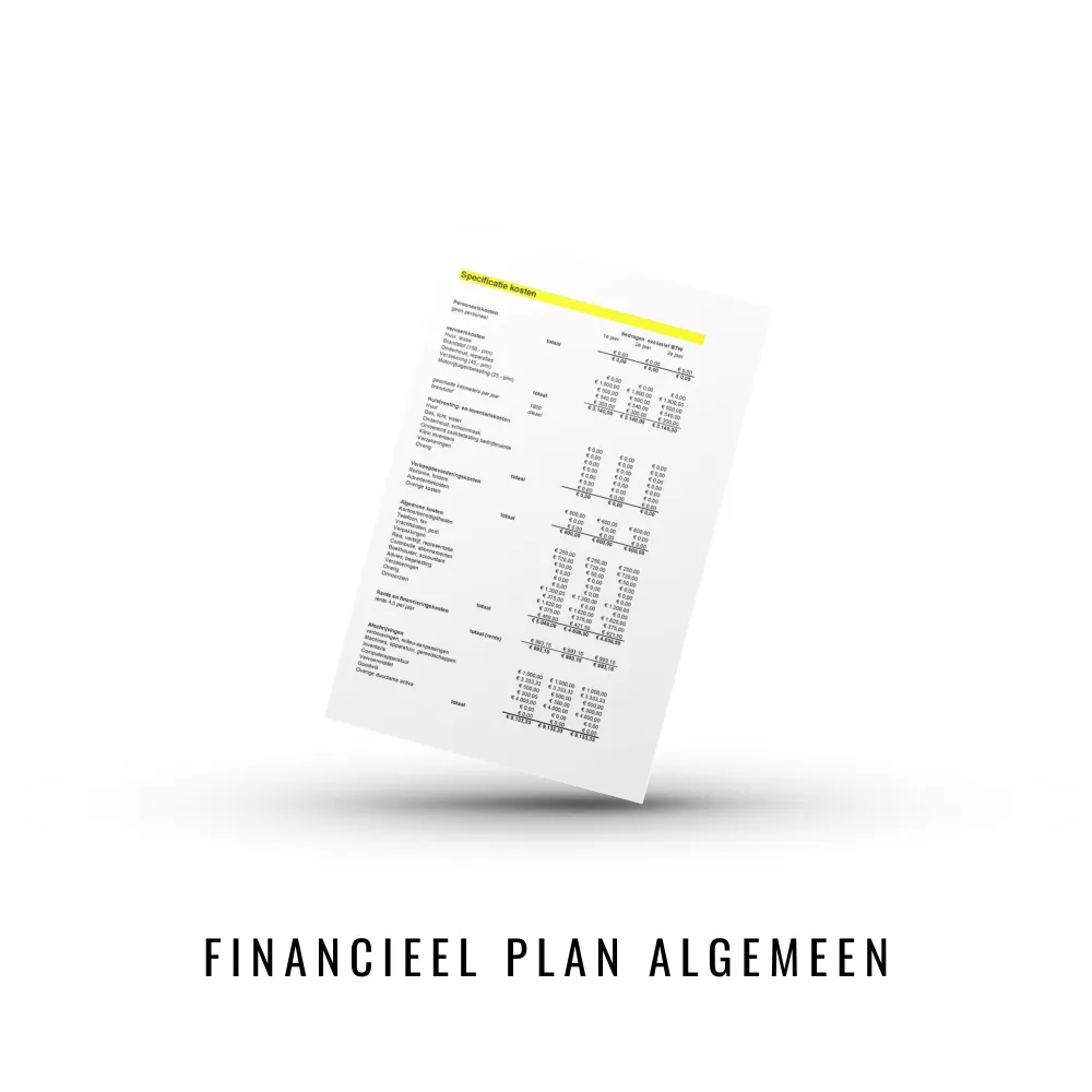 Financien, Administratie, financieel plan,  exploitatiebegroting, boekhoudprogramma, investeringsbegroting