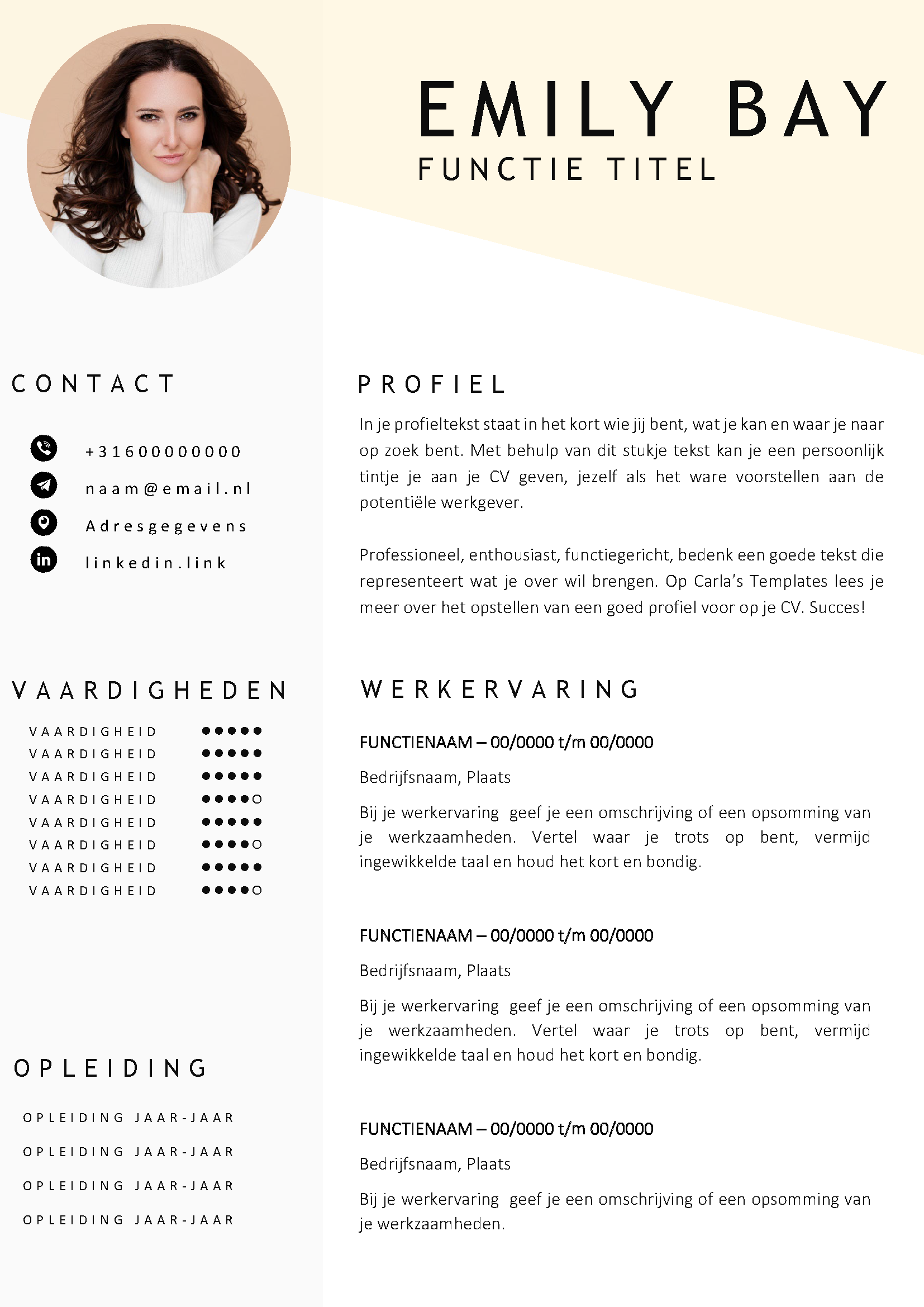Gratis cv template 17 word | 100% gratis voorbeeld cv templates in Microsoft Word | Maak je CV in een handomdraai | eenvoudig en snel te bewerken