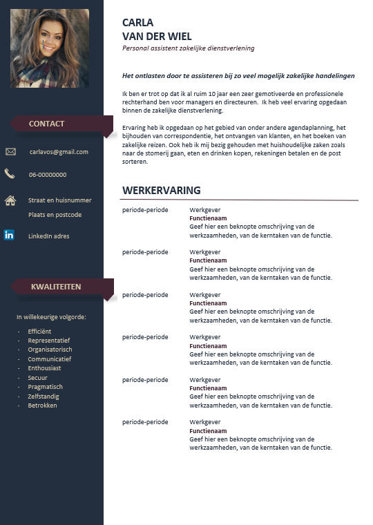 Gewend aan Hen Botanist cv voorbeeld 1 - (Gratis) Word Templates voor een Perfect CV