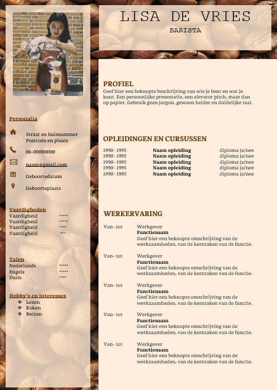 cv voorbeeld 16: in een handomdraai je cv maken met onze gratis cv voorbeelden in Microsoft Word. 100% gratis, professioneel en snel.