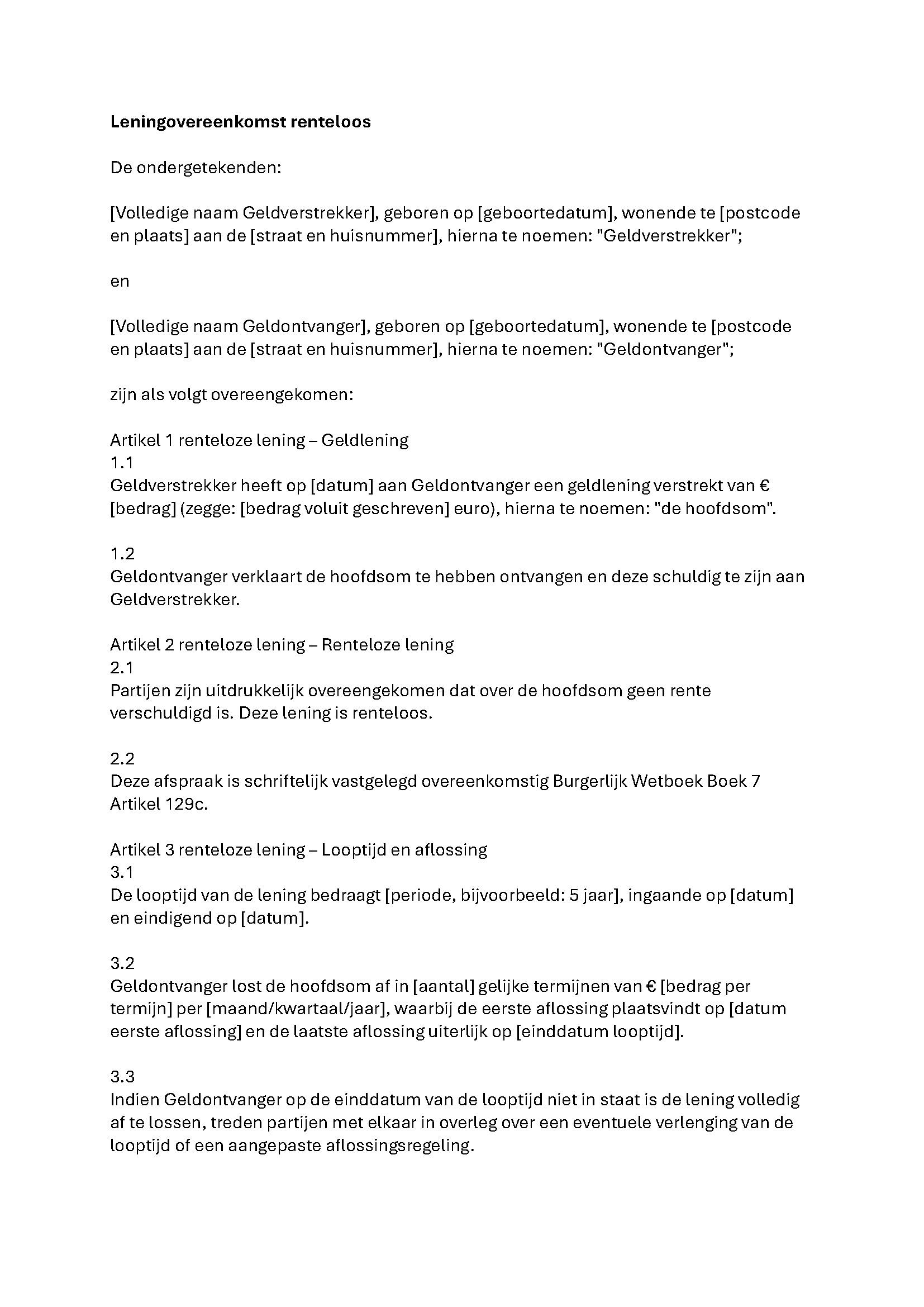 Leningovereenkomst-renteloos-gratis-voorbeeld-word_Pagina_1