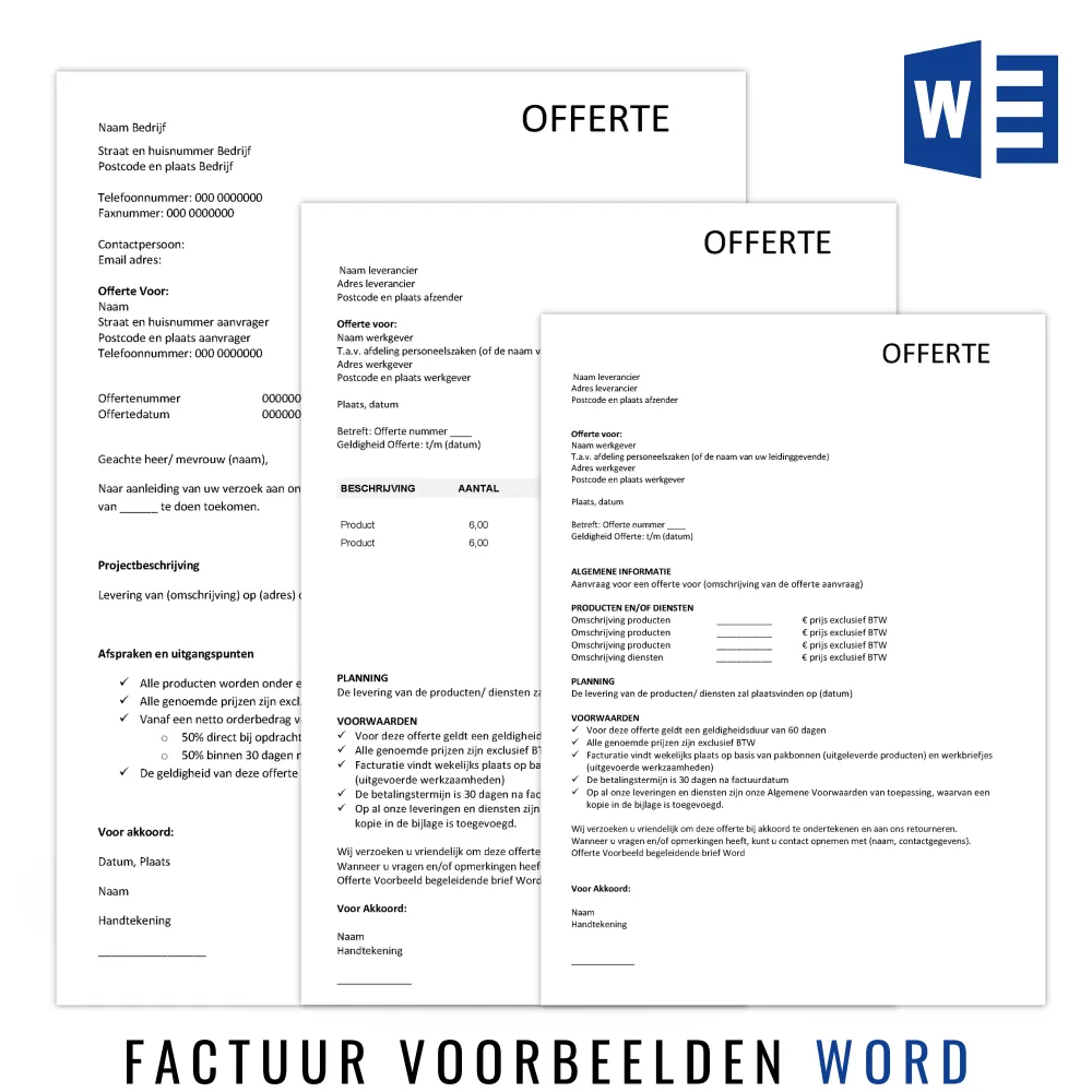 Onschuld Kreet ego Voorbeeld Algemene Voorwaarden - Template in Word- Direct te Bewerken